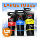 Premium 24 Color Premium Acrylic Paint Set | 1.28Oz (38ml)  | With 6 Nylon Brushes