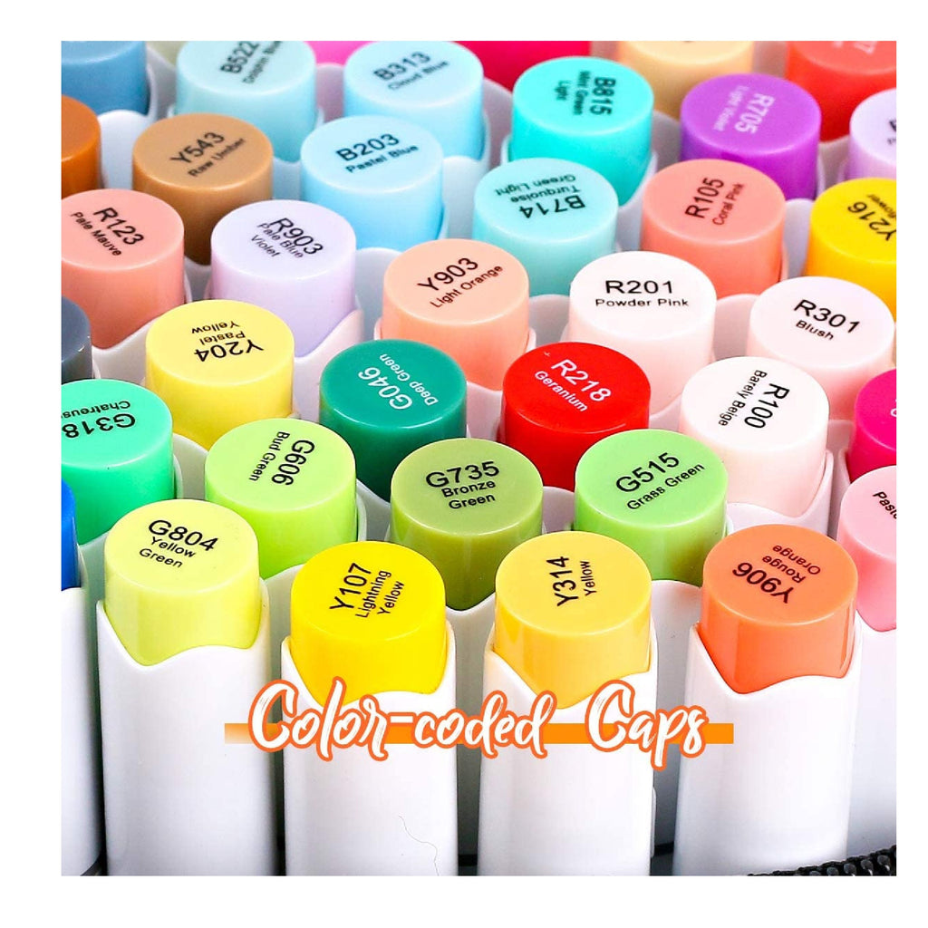48 Colors Alcohol Based Markers, Premium Dual Tip Artist Art