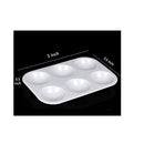 24 Pieces White Paint Plastic Palettes 6 Well Rectangular Watercolor Oil Palette Painting Tray Artist Craft Palettes