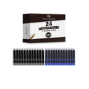 Dryden Designs Fountain Pen | Medium Nib | Includes 24 Ink Cartridges (12 Black 12 Blue) and Ink Refill Converter