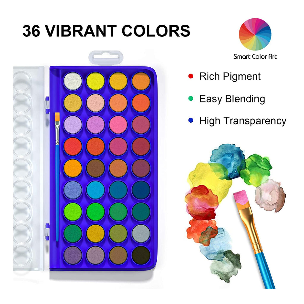 Smart Color Art Set Of 36 Watercolor Trays