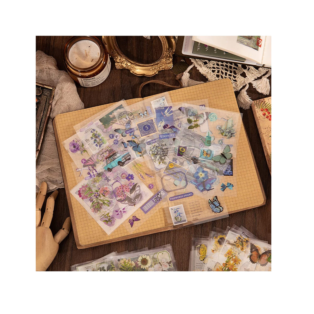 ANERZA 531 PCS Vintage Scrapbooking Supplies Stickers, Aesthetic Scrapbook  Paper Art Journaling Kit for Bullet Journals