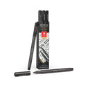 Calligraphy Markers | Set of 6 | Water-Resistant Black Ink | Flat Chisel-Tip Marker Pens | 2mm and 4mm Nibs