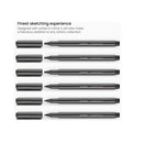 Calligraphy Markers | Set of 6 | Water-Resistant Black Ink | Flat Chisel-Tip Marker Pens | 2mm and 4mm Nibs