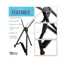 U.S. Art Supply 15" to 21" High Adjustable Black Aluminum Tabletop Display Easel with Extension Arm Wings
