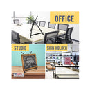 U.S. Art Supply 15" to 21" High Adjustable Black Aluminum Tabletop Display Easel with Extension Arm Wings