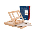 U.S. Art Supply Solana Adjustable Wood Desk Table Easel with Storage Drawer | Paint Palette | Premium Beechwood