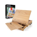 Arteza Tabletop Easel | 13.4 x 10.3 x 2 Inches | Portable Beechwood Easel Box with 3-Compartment Drawer and Wooden Palette
