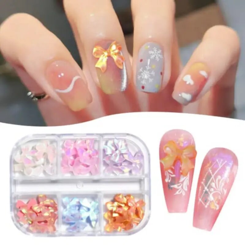 6grids White Acrylic Flower Nail Art Decoration 3d Resin Flora Nails Charms  Jewely Gem Gold Steel Ball Manicure Accessory Decor - Rhinestones &  Decorations - AliExpress