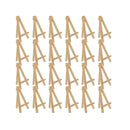 U.S. Art Supply 5" Mini Natural Wood Display Easel (Pack of 24) | A-Frame Artist Painting Party Tripod Easel
