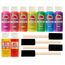 Apple Barrel PROMOABN22 Neon | 13-Piece DIY Set With 7 Paints | 2 Acrylic Sealers