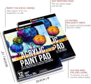Acrylic Paper Pads (Set of 2) | 12 Acrylic Sheets 9x12 inch | 400gsm - Acid-Free Painting Paper | Easy Removable Pages