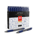Gel Pens | Set of 24 Blue Roller Ball Bullet Journal Pens | Quick-Drying Ink