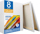 FIXSMITH Stretched White Blank Canvas - 11x14 Inch | 8 Pack, Primed,100% Cotton,5/8 Inch Profile of Super Value Pack