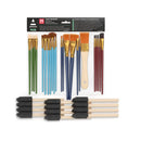 Craft Brushes | 35 Assorted Brushes | Includes Round, Flat, Wash, Angular, Foam, Fan, and Synthetic Brushes