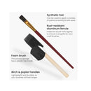 Craft Brushes | 35 Assorted Brushes | Includes Round, Flat, Wash, Angular, Foam, Fan, and Synthetic Brushes