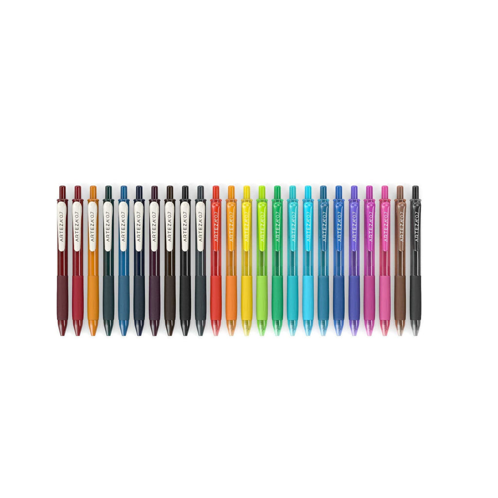 Arteza Retractable Gel Ink Colored Pens Set, Bright Colors