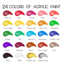 HissiCo Color Acrylic Paint Set | 60ml Bottles | 2 Ounces | Non-Toxic