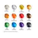 Metallic Acrylic Paint With Storage Box | Set of 12 | 0.74 oz Tubes