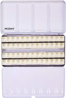 MEEDEN Empty Watercolor Tins Box Palette Paint Case | Large Colorful Tin with 52 Pcs Half Pans