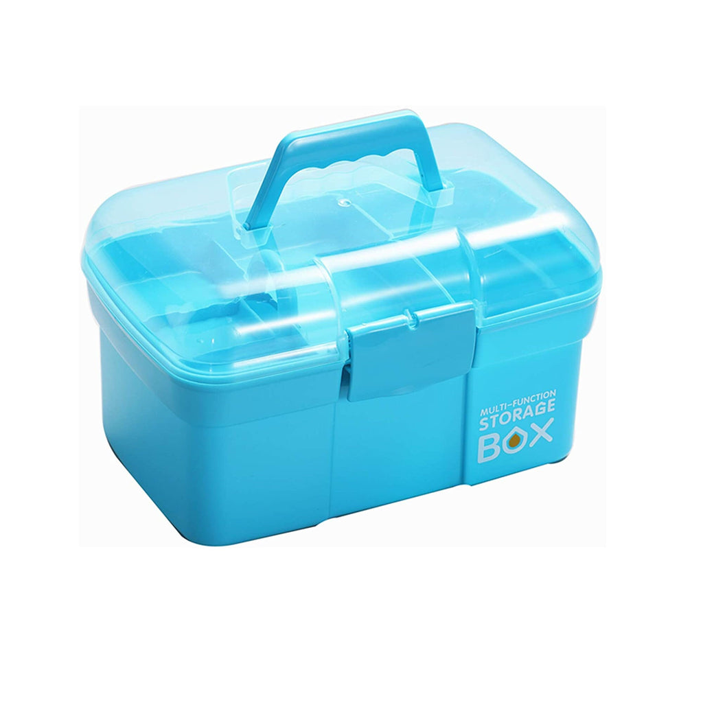 BTSKY Clear Acrylic Dividing Storage Box with Lid & Handle Portable Storage  C