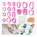 Polymer Clay Cutters | 18 Different Shaped Clay Cutters With Kraft Paper Cards | Earring Hooks