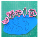 CHENRUI Set of 5 Floral Moroccan Diamond Polymer Clay Cutters With Embossed Seals