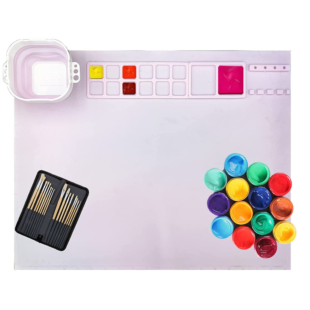 Silicone Craft Mat Silicone Art Mat with Cup Silicone Mats for Crafts -  Craft Silicone Mat Silicone Painting Mat - Thick Large Silicone Artist Mat