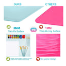 Silicone Craft Mat With Holder For Cups And Paints | 20" x 16" Silicone Mat with 10 Panting Brushes