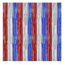 Lansian 4 Pack 4th Of July Decoration Backdrop | Red Silver Blue Foil Fringe Curtains | Door Decoration