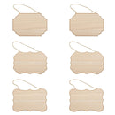 6 Pack Unfinished Hanging Wood Craft Signs With Jute Rope | Blank Wooden Plaques For DIY Painting | 3 Designs  | 9 x 6 inches)