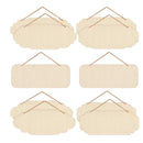 10 Unfinished Wooden Hanging Signs | Rectangular | Blank | Decorative | Rectangular | Wooden Pendants | Oval | To Hang