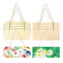 FSWCCK 10 Blank Unfinished Wooden Hanging Signs With Strings | Blank Rectangular Hanging Home Decorative Wood Slices