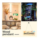 FSWCCK 10 Blank Unfinished Wooden Hanging Signs With Strings | Blank Rectangular Hanging Home Decorative Wood Slices