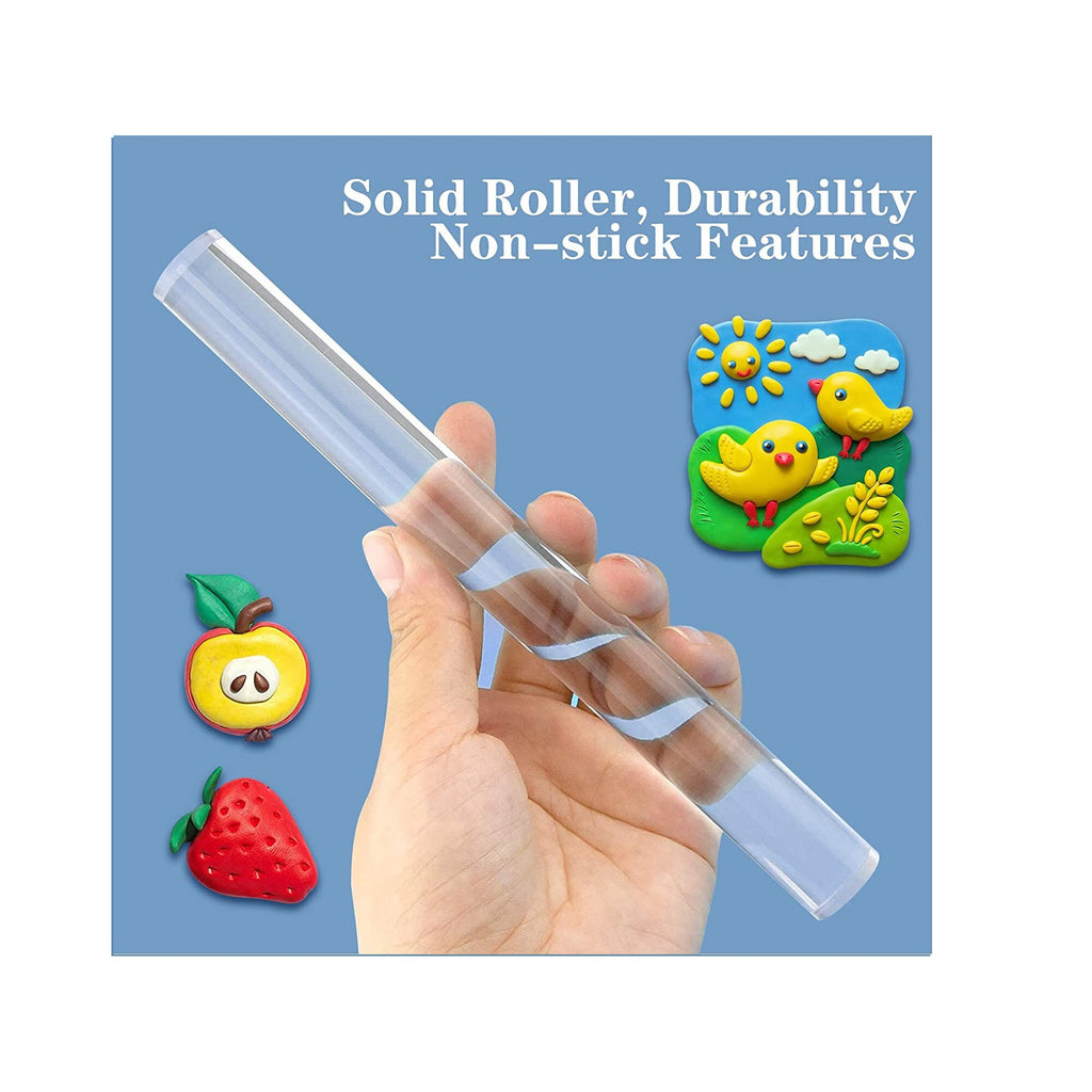 8 Pieces Acrylic Clay Roller Set  4 Polymer Clay Cutters 2 Clay Rolle