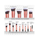 Premium Synthetic Makeup Brushes 14 Pieces | Color A-Rose Golden