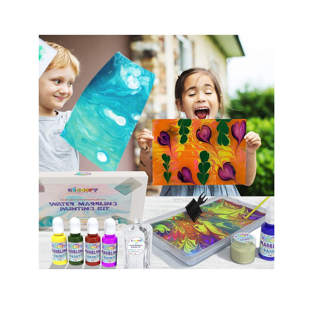 Water Marble Painting Kit for Kids | Instant Water Paints | Includes NO  Waiting Time Marbling Paint Liquid