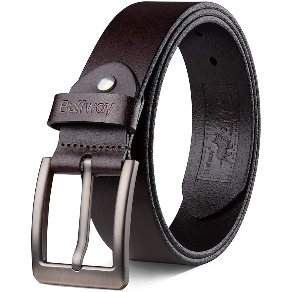Italian-leather Reversible Belt with Branded Hardware Keeper- Black | Men's Business Belts Size 38