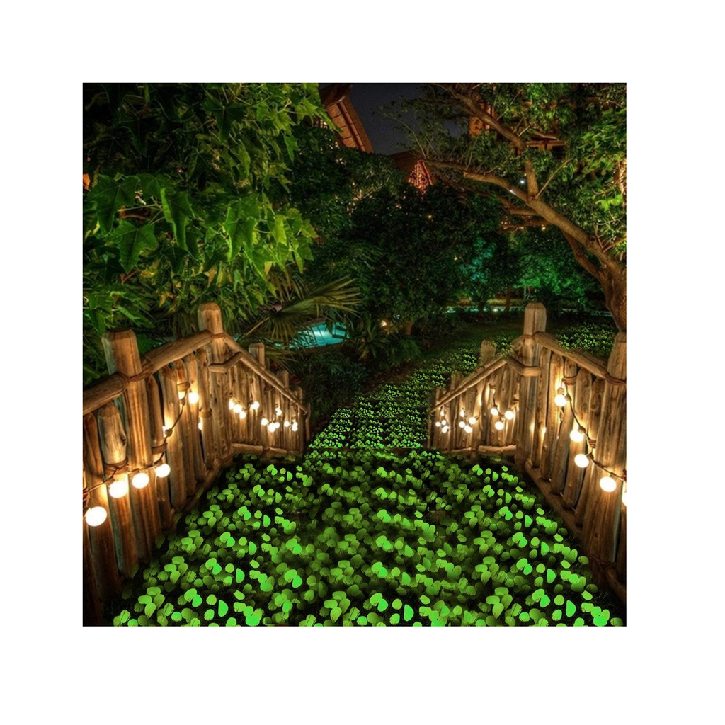  chic style 150pcs Glow in The Dark Garden Pebbles for Walkways  and Decor (Green) : Patio, Lawn & Garden