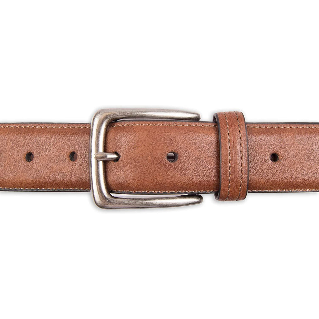 Columbia Men's Classic Logo Belt | Casual Dress with Single Prong Buckle |  Color Tan