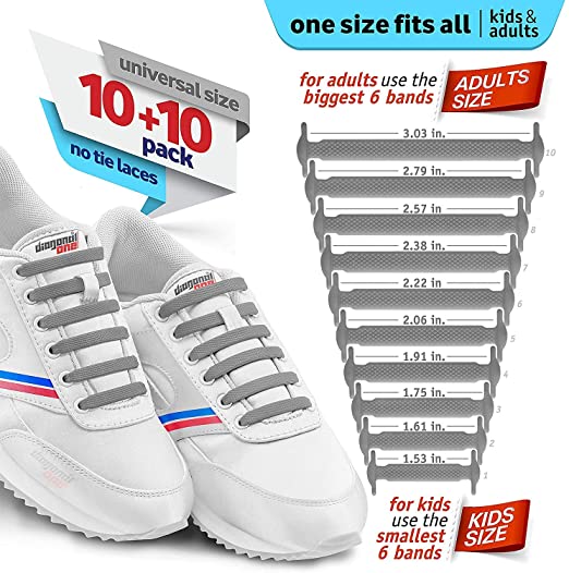 DIAGONAL ONE No Tie Shoe Laces for Adults - Elastic Shoe Laces for Sneakers  No Tie Kids Shoelaces