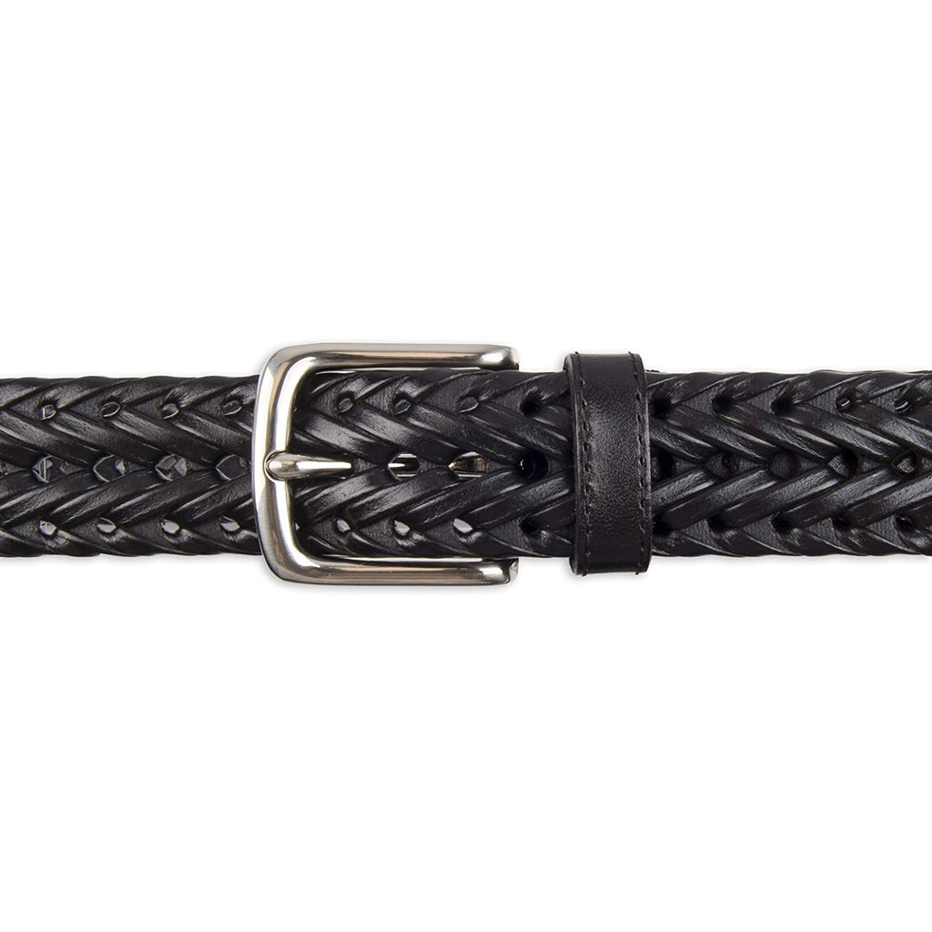 Dockers Men's Leather Braided Casual and Dress Belt | Color Black Wove