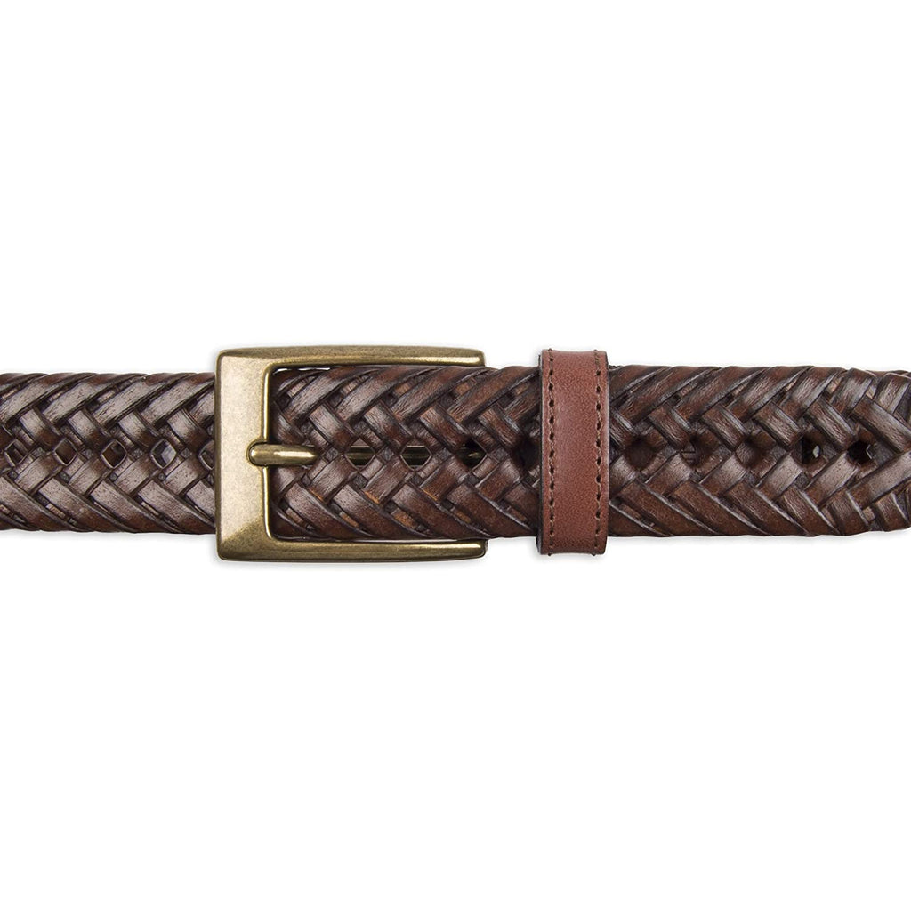 Dockers Men's Leather Braided Casual and Dress Belt | Color Tan Glazed Dockers Men's Leather Braided Casual and Dress Belt | Color Tan Glazed