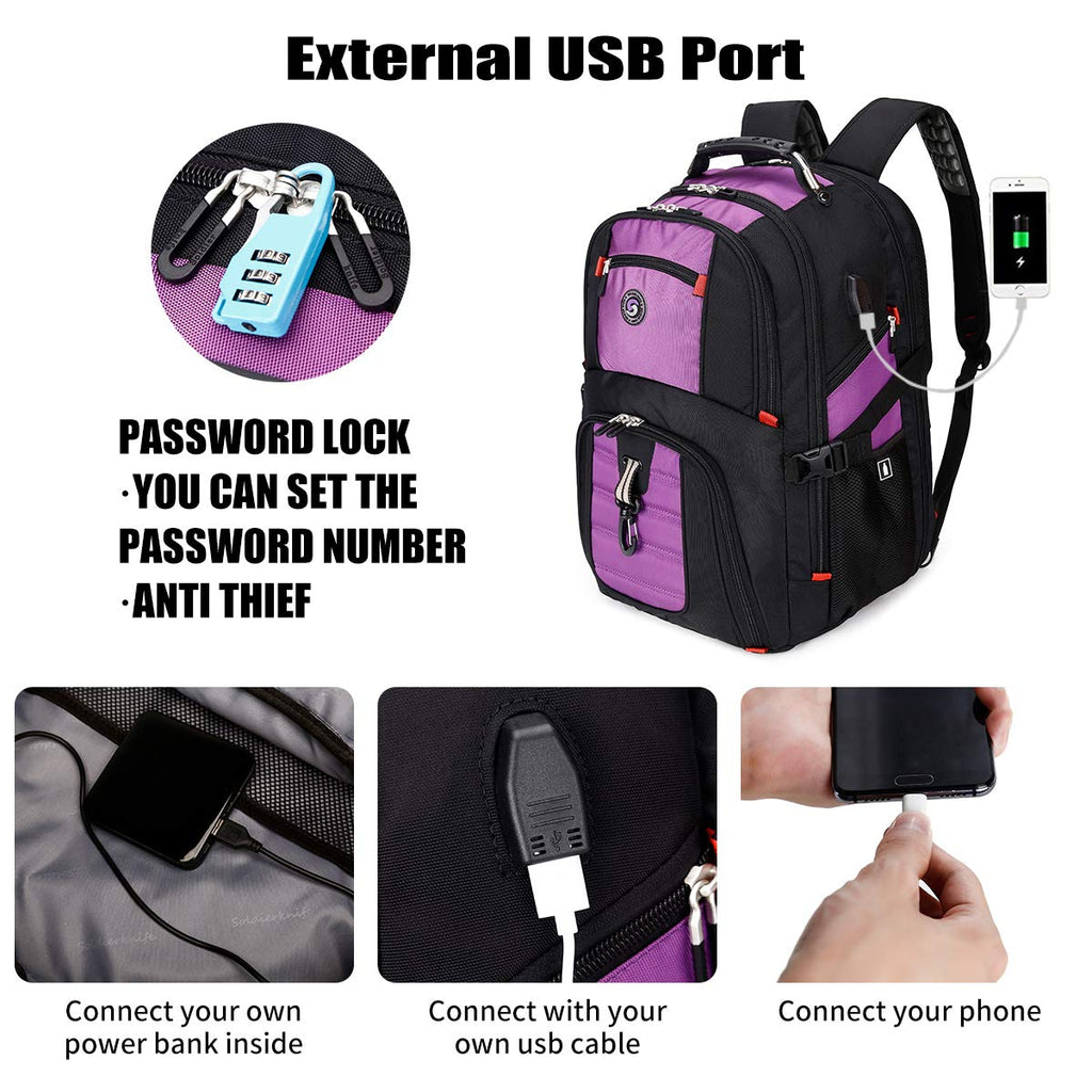 Extra Large 50L Travel Laptop Backpack with USB Charging Port Fit 17 I Extra Large 50L Travel Laptop Backpack with USB Charging Port Fit 17 I