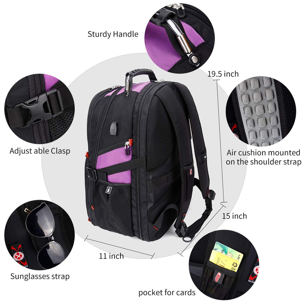 Extra Large 50L Travel Laptop Backpack with USB Charging Port Fit 17 I Extra Large 50L Travel Laptop Backpack with USB Charging Port Fit 17 I