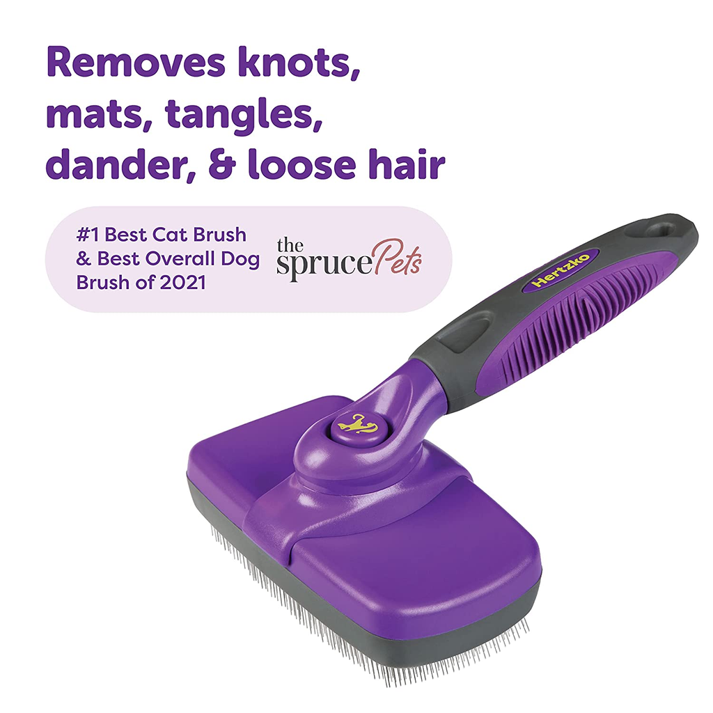 Hertzko Self cleaning Brush For Dogs Cats The Best Dog Brush For Shedd