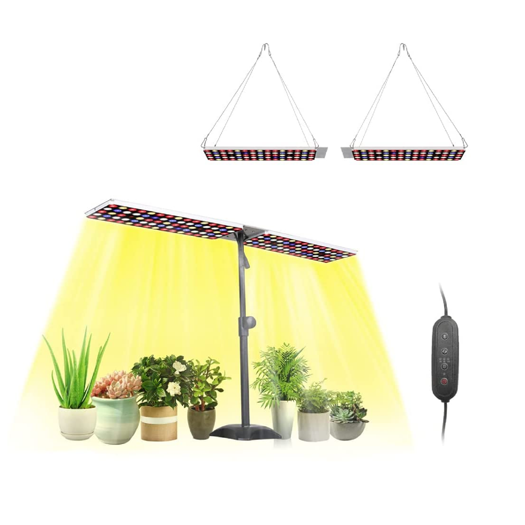 uv light for plants indoor amazon JCBritw LED Grow Lights with Stand 6 Band Colors with UV IR Table Plan