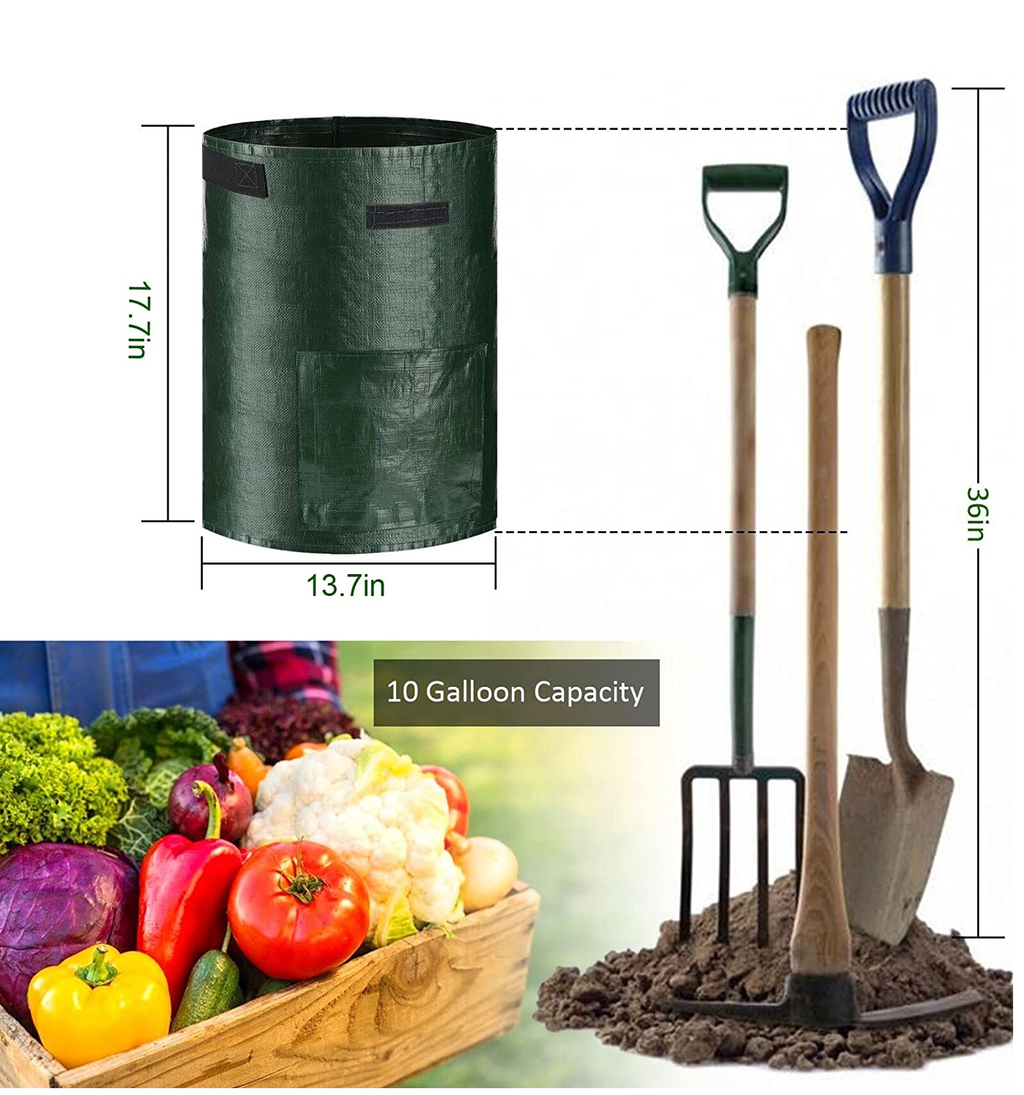 Garnen [4 PACK] 7 10 Gallon Non Woven Garden Vegetable Potato Planting Grow  Bag