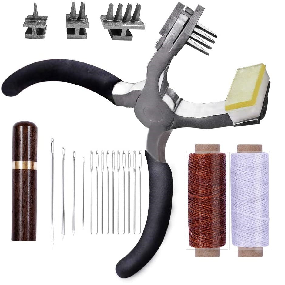 Alloy Steel DIY Leather Tool 4mm Set Row Punch Belt Punch Round Punch  Diamond Hand Punch Leather Stitching Punching Tools