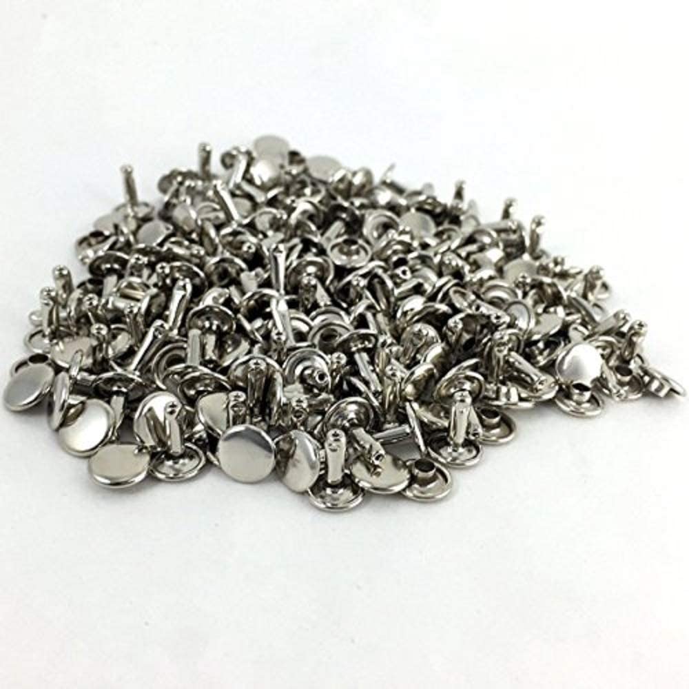 Tandy Leather Double Cap Rivets Nickel Medium 100 Pack 1373-12